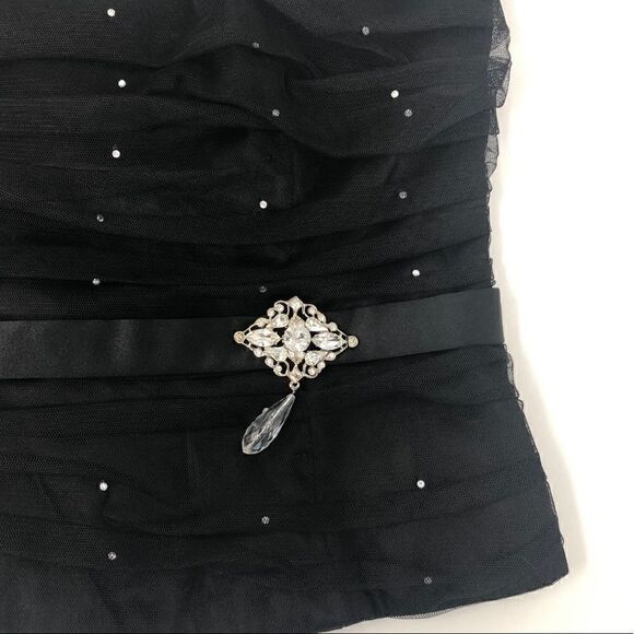 Scott McClintock 6 Elegant Cocktail Strapless Black Evening Rhinestone Top - Picture 5 of 8